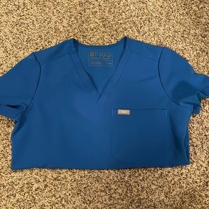 XXS royal blue Catarina scrub top by FIGS